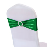 5 Pc Metallic Stretch Chair Sashes Bows 6"x14" Green