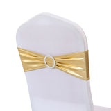 5 Pc Metallic Stretch Chair Sashes Bows 6"x14" Gold