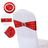 5 Pc Metallic Stretch Chair Sashes Bows 6"x14" Red