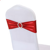 5 Pc Metallic Stretch Chair Sashes Bows 6"x14" Red