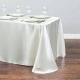 Satin Rectangular Tablecloth 90"x132" Milky-With splicing
