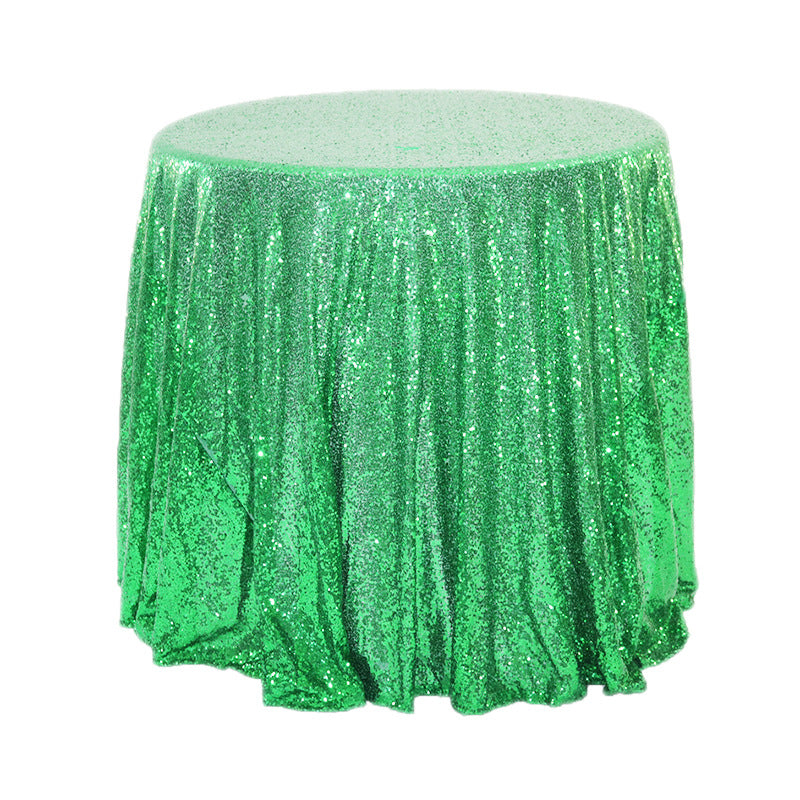 Sequin Round Tablecloth 132" Mint Green