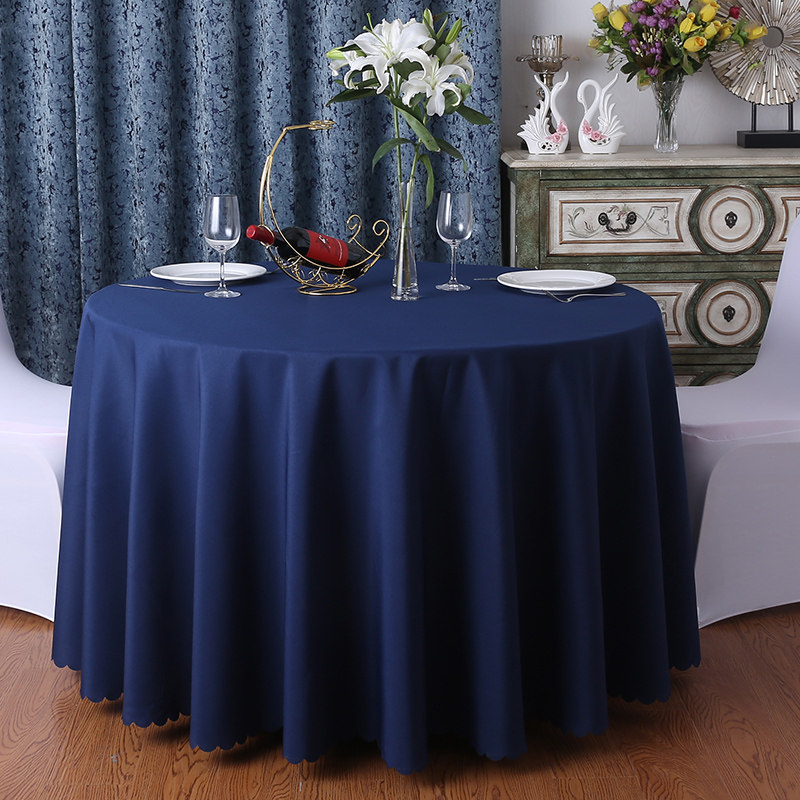 Polyester Round Tablecloth 133" Navy