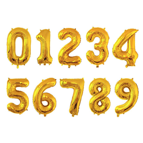 Number Mylar Foil Balloons 32" Gold