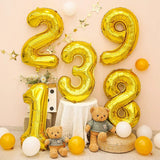 Number Mylar Foil Balloons 16" Gold