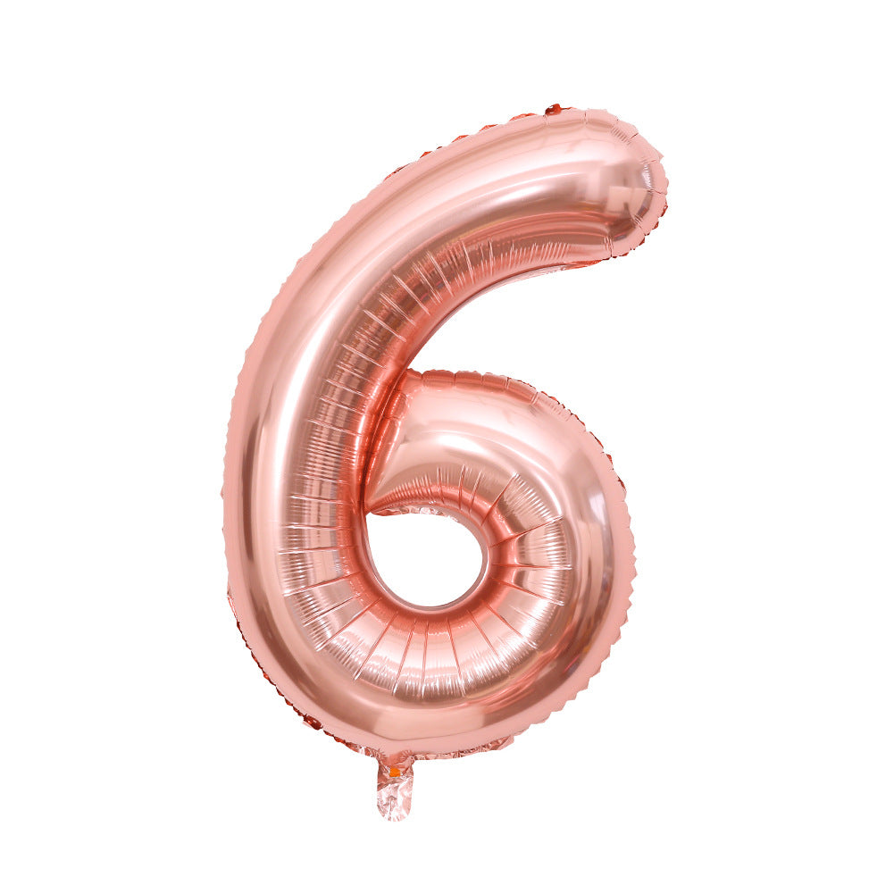 Number Mylar Foil Balloons 32" Rose Gold