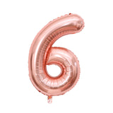 Number Mylar Foil Balloons 32" Rose Gold