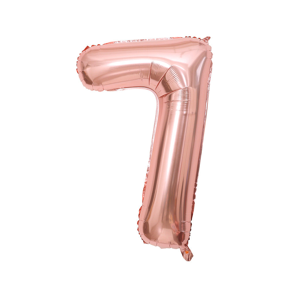 Number Mylar Foil Balloons 32" Rose Gold