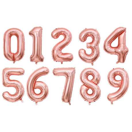 Number Mylar Foil Balloons 32" Rose Gold