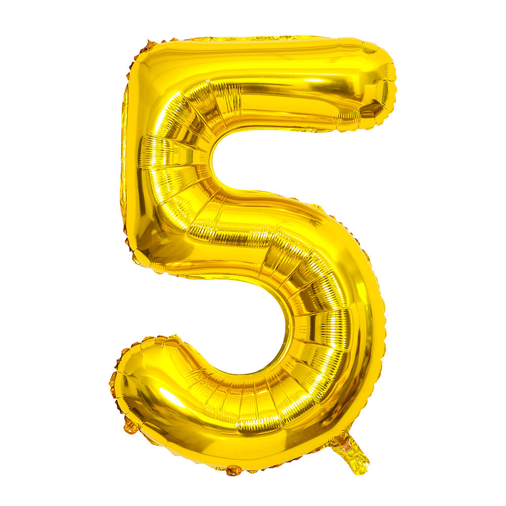 Number Mylar Foil Balloons 16" Gold