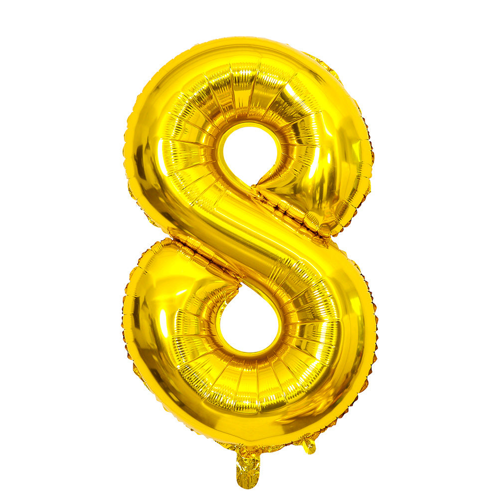 Number Mylar Foil Balloons 16" Gold