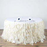 Curly Willow 14ft Table Skirt Off White