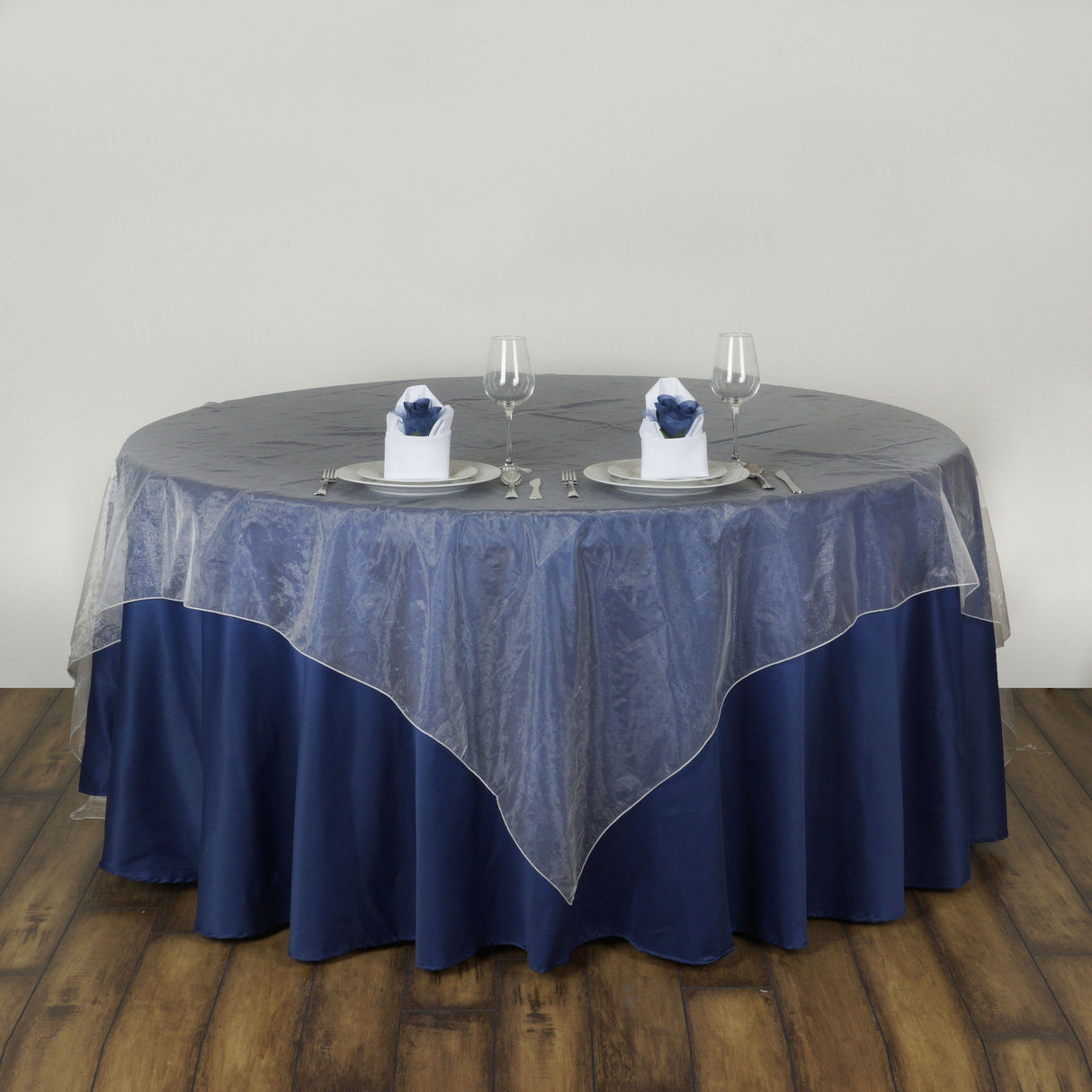 Organza Table Overlay 72"x72" Cream White