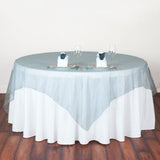 Organza Table Overlay 72"x72" Light Blue
