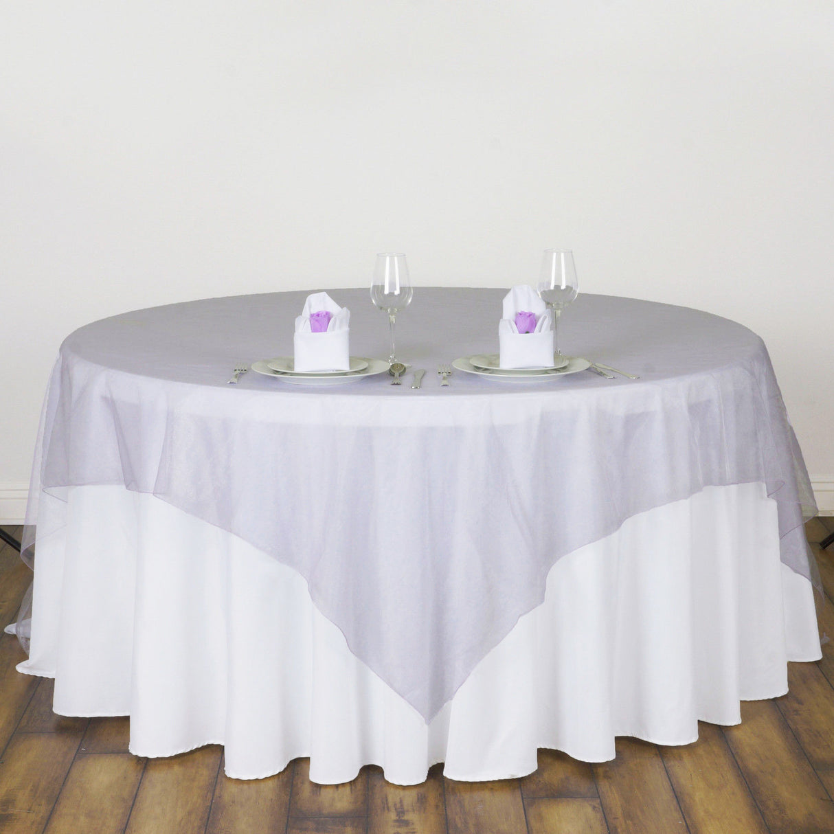 Organza Table Overlay 72"x72" Lavender Purple