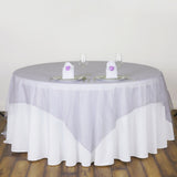 Organza Table Overlay 72"x72" Lavender Purple