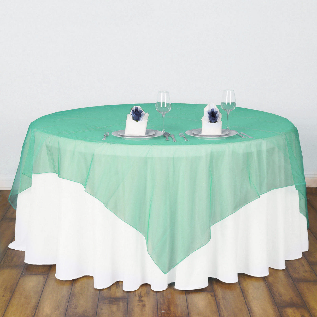 Organza Table Overlay 72"x72" Mint Green