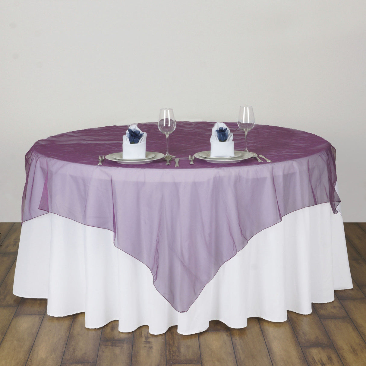 Organza Table Overlay 72"x72" Purple