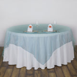 Organza Table Overlay 72"x72" Turquoise