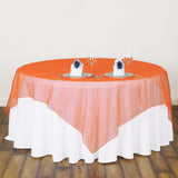 Organza Table Overlay 72"x72" Coral Orange