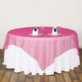 Organza Table Overlay 72"x72" Dark Pink