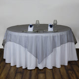 Organza Table Overlay 72"x72" Silver