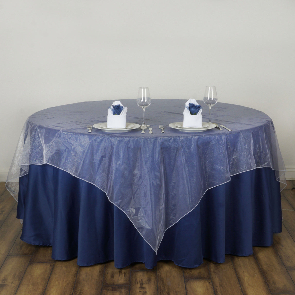 Organza Table Overlay 72"x72" White