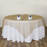 Organza Table Overlay 72"x72" Gold