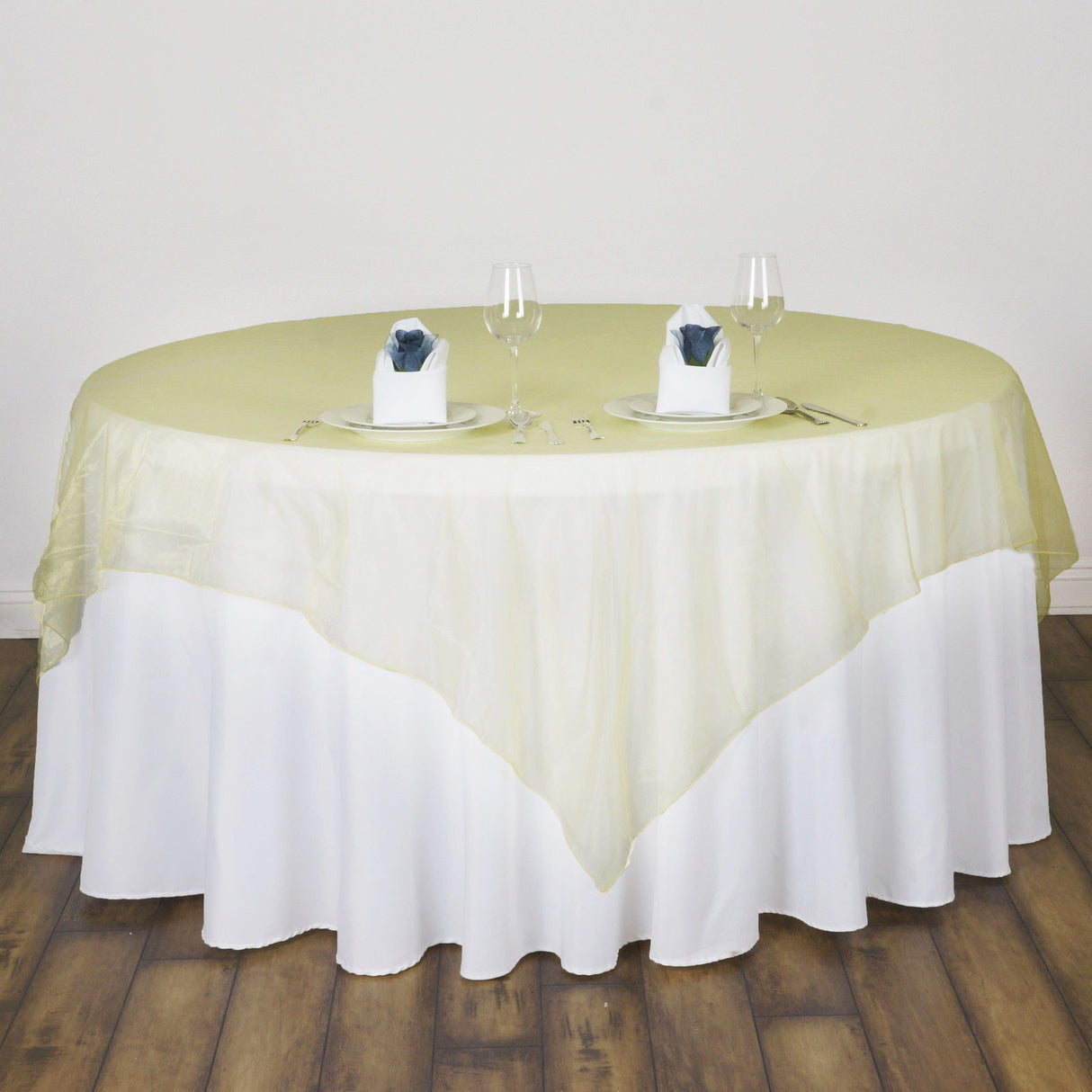 Organza Table Overlay 72"x72" Yellow
