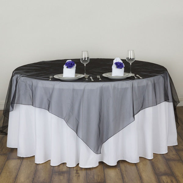 Organza Table Overlay 72"x72" Black