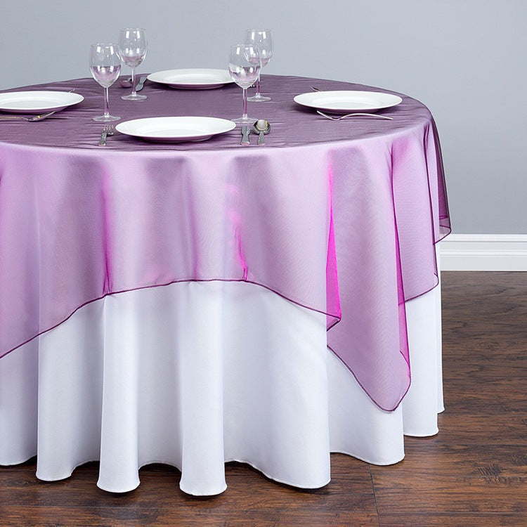 Organza Table Overlay 72"x72" Gold