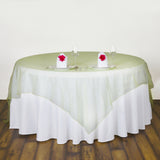 Organza Table Overlay 72"x72" Light Green