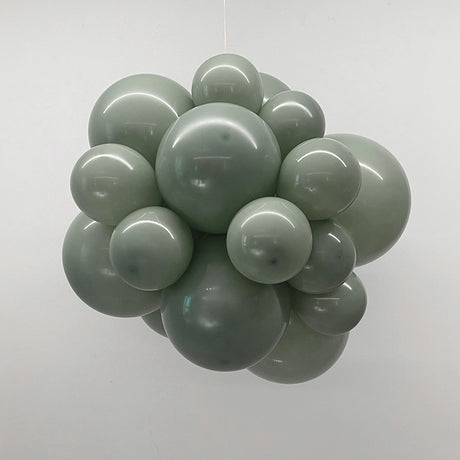 10 Pc Pastel Dusk Green Latex Helium, Air or Water Balloons 18"