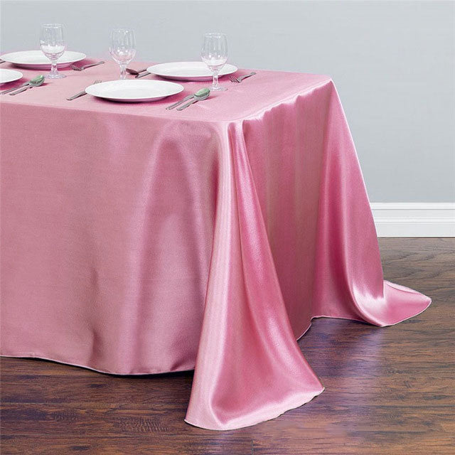 Satin Rectangular Tablecloth 90"x132" Peach-With splicing