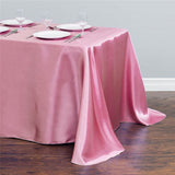 Satin Rectangular Tablecloth 90"x132" Peach-With splicing