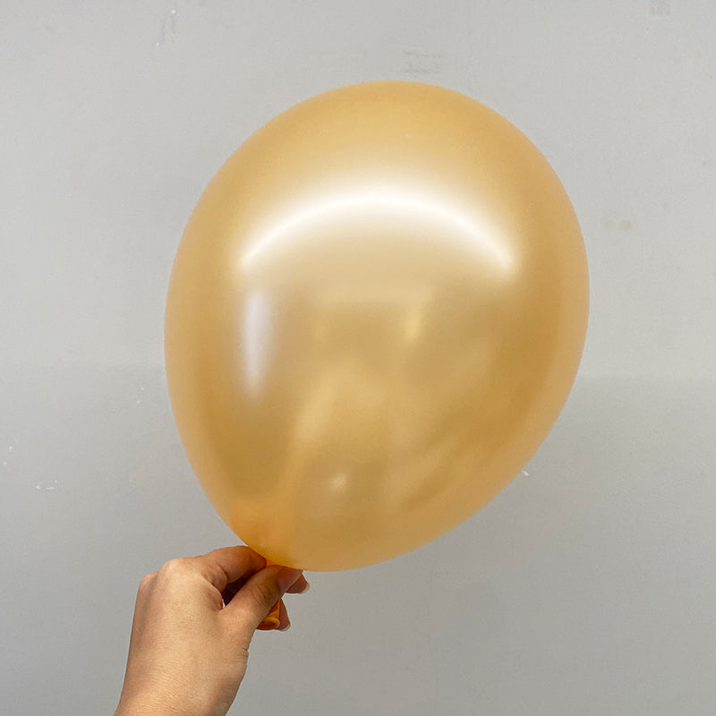 10 Pc Shiny Pearl Peach Latex Helium, Air or Water Balloons 18"