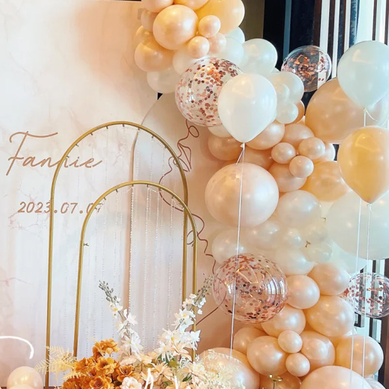 10 Pc Shiny Pearl Peach Latex Helium, Air or Water Balloons 18"