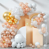 5 Pc Shiny Pearl Rose Gold Latex Helium, Air or Water Balloons 36"