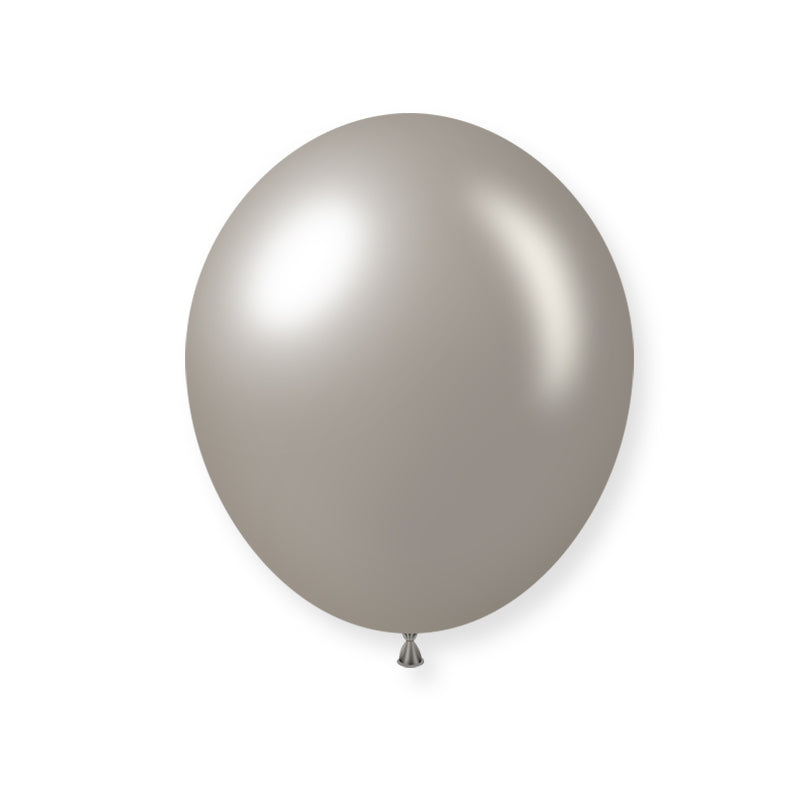 25 Pc Shiny Pearl Silver Latex Helium, Air or Water Balloons 12"