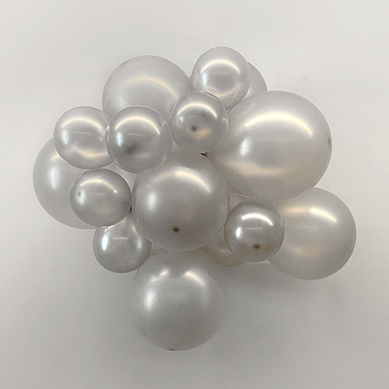 5 Pc Shiny Pearl Silver Latex Helium, Air or Water Balloons 36"