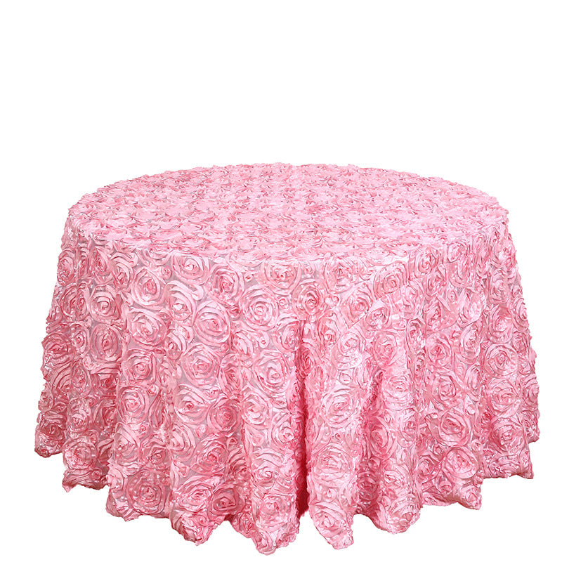 Satin Round Tablecloth 130" White