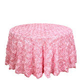 Satin Round Tablecloth 130" White