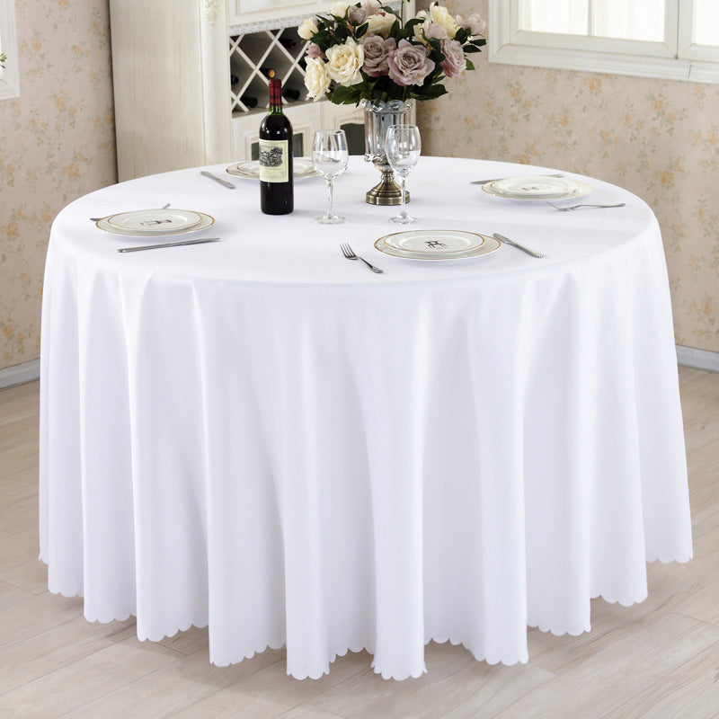 Polyester Round Tablecloth 110" White