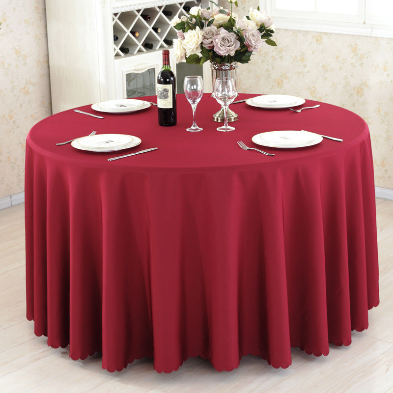 Polyester Round Tablecloth 110" Wine Red