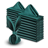 5 Pc Satin Soft Cloth Napkins 17"x17" Dark Green