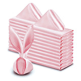 5 Pc Satin Soft Cloth Napkins 17"x17" Pink