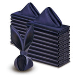 5 Pc Satin Soft Cloth Napkins 17"x17" Navy Blue