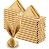 5 Pc Satin Soft Cloth Napkins 17"x17" Dark Gold