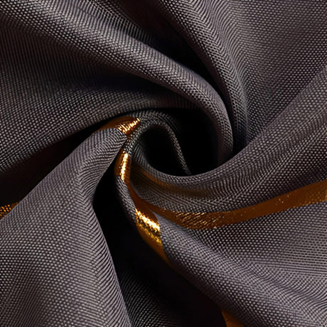 Polyester Rectangle Tablecloth With Gold Foil Geometric Pattern 120" Dark Gray