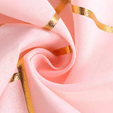 Polyester Rectangle Tablecloth With Gold Foil Geometric Pattern 120" Light Pink